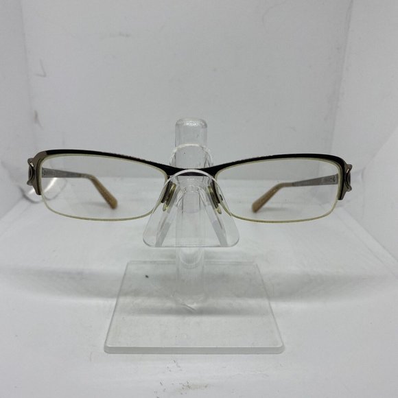 Authentic Gucci GG881 QZA Eyeglasses Frame 51-18-130 Silver Half Rim Rectangle - Picture 1 of 9
